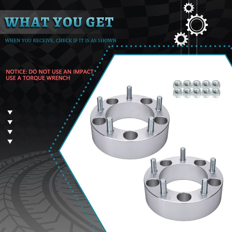 IRONTEK 2" 5x139.7mm Wheel Spacers (1/2" x20 Studs 108mm Hub Bore) 5x5.5 Hubcentric Wheel spacers fit Ford E150/F150 /Bronco, for Dodge Ram 1500 Van/B1500/W150, for Jeep CJ3 CJ5 CJ5A CJ6 CJ6A CJ7 - Image 2